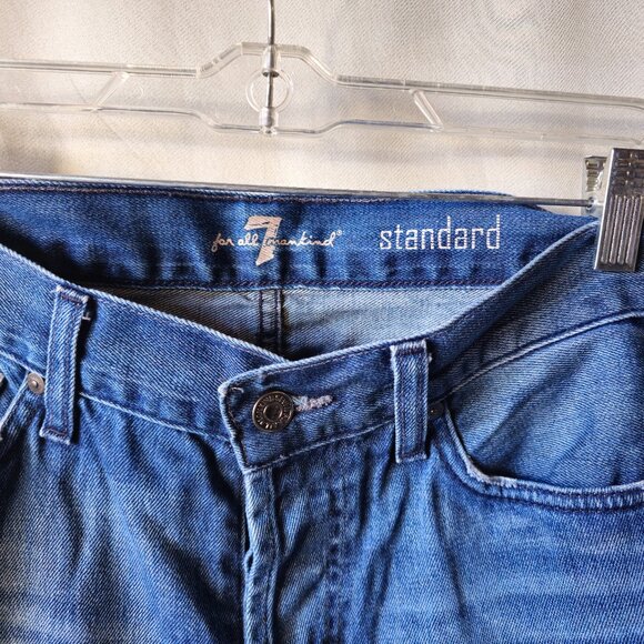 7 For All Mankind STANDARD Distressed Blue Jean Size 31 - Picture 4 of 7